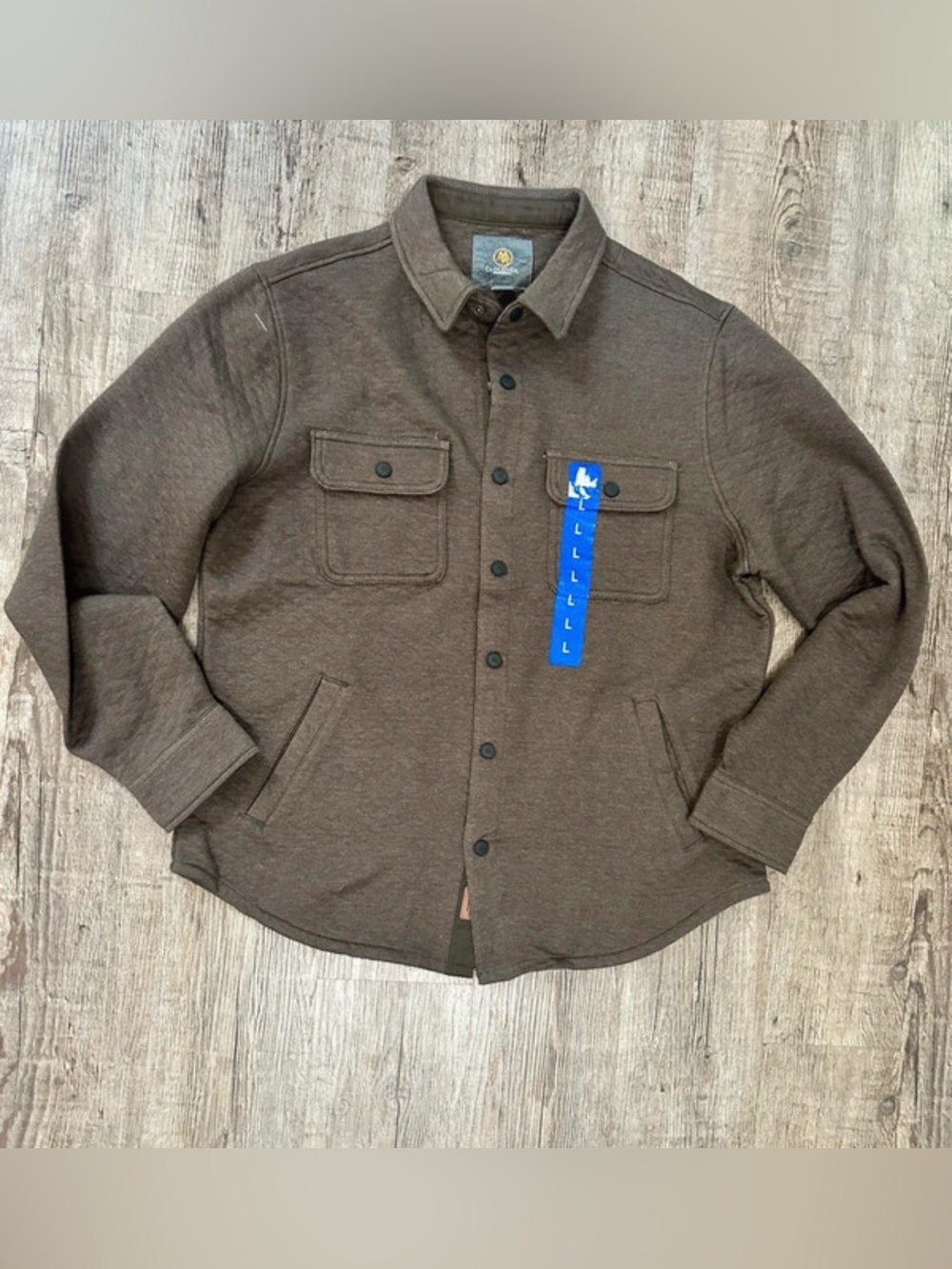 Cloudveil Mountain Works Men's Brown Quilted Button-Down Shirt Jacket Shacket